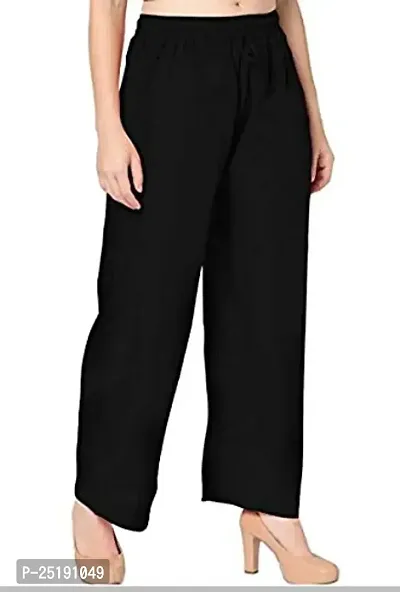 Tanvi Creations Women's Straight Fit Rayon Palazzo (TCBPalazzo_Black_Free Size)-thumb3