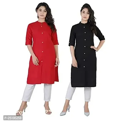 Tanvi Creations Womens Rayon Front Slit Kurta (Size XS to 5XL)