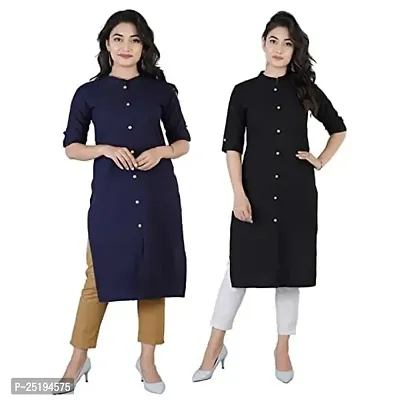 Tanvi Creations Womens Rayon Front Slit Kurta (Size XS to 5XL)-thumb0