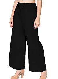 Tanvi Creations Women's Straight Fit Rayon Palazzo (TCBPalazzo_Black_Free Size)-thumb1