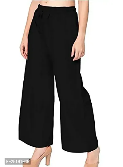 Tanvi Creations Women's Straight Fit Rayon Palazzo (TCBPalazzo_Black_Free Size)-thumb2