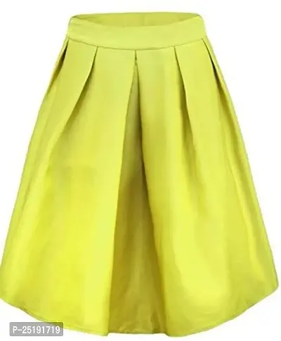 Tanvi Creations Women's High Waist Flared Skirt Pleated Midi Skirt with Pocket-thumb2
