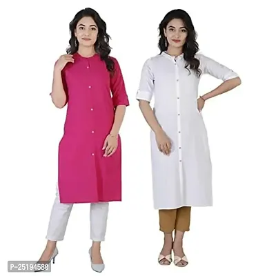 Tanvi Creations Womens Rayon Front Slit Kurta (Size XS to 5XL)