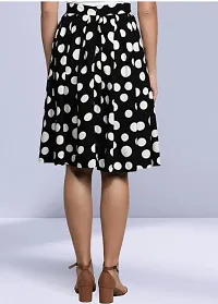 Classic Crepe Polka Dotted Skirts for Women-thumb3