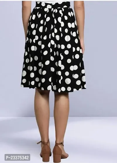 Classic Crepe Polka Dotted Skirts for Women-thumb4