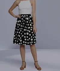 Classic Crepe Polka Dotted Skirts for Women-thumb1