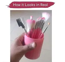 Makeup Brushes Kit, Light Pink - (Pack of 12)-thumb2