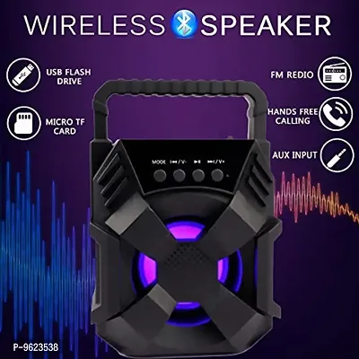Brand New Wireless Bluetooth speaker with RGB lights  mini Home theatre| Speaker Support TF/USB/Pen Drive/AUX Slot-thumb2