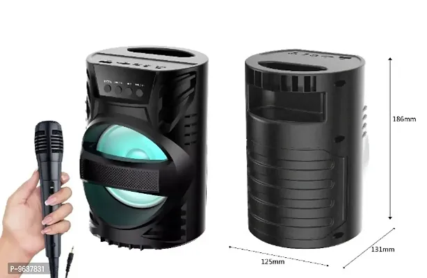 3D Thunder Bass Portable Outdoor WS-04 Bluetooth Speaker with Wired mic, LED light Display, AUX,USB,FM,TF card Support| HD Surround High Bass-thumb2