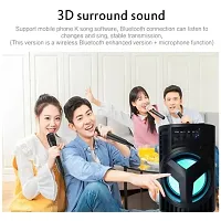 WS-03 Wireless Multimedia Rechargeable Karaoke Amplifier System Sound Box Portable Outdoor Sound bar Extra deep bass, LED Lights Sub-woofer Laptop/Desktop Speaker Playback time of 8 Hours [ Free Mic ]-thumb2
