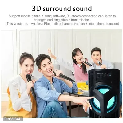 WS-03 Wireless Multimedia Rechargeable Karaoke Amplifier System Sound Box Portable Outdoor Sound bar Extra deep bass, LED Lights Sub-woofer Laptop/Desktop Speaker Playback time of 8 Hours [ Free Mic ]-thumb3