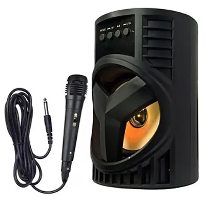 WS-03 Wireless Multimedia Rechargeable Karaoke Amplifier System Sound Box Portable Outdoor Sound bar Extra deep bass, LED Lights Sub-woofer Laptop/Desktop Speaker
