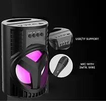TOP Selling WS-03 Loud Stereo Sound Portable Wireless Rechargeable Multimedia System Karaoke Handle Speaker Splash Proof | Led Color Changing Lights { Free MIC }-thumb2