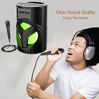 TOP Selling WS-03 Loud Stereo Sound Portable Wireless Rechargeable Multimedia System Karaoke Handle Speaker Splash Proof | Led Color Changing Lights { Free MIC }-thumb3