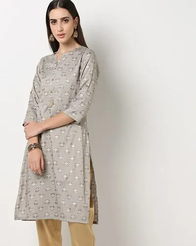 Stylish Printed Cotton Straight Kurtis