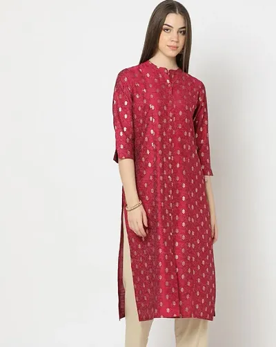 Stylish Printed Cotton Straight Kurtis