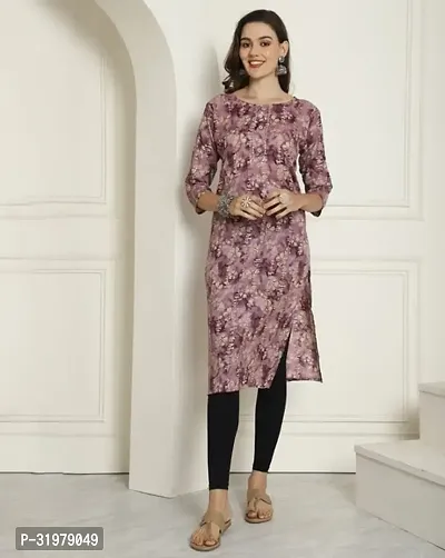 Stylish Purple Cotton Kurta For Women-thumb0