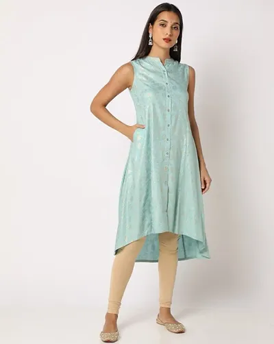 Stylish Printed Cotton A-Line Kurtis