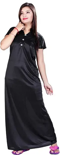 Satin Solid Nighty For Women