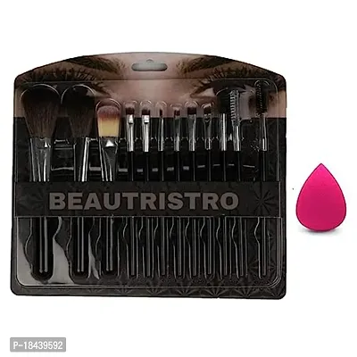 13Pc Makeup Brush Kit Professional Set Of Foundation Face Powder Blush Eyeshadow Ebbrow Mascara Brushes With Blender Sponge