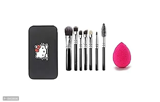 Makeup Brush Set Of With Storage Box + Sponge Puff Color May Vary