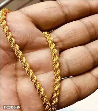 Alluring Golden Brass Agate Chain For Men