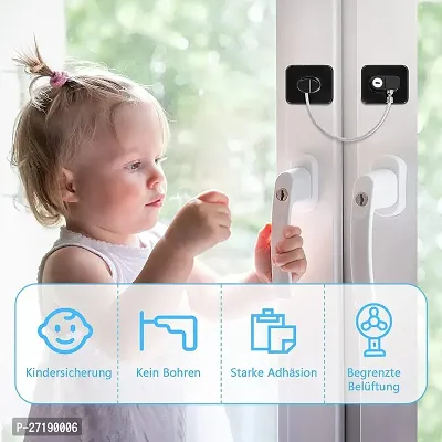 Secure Home Child Safety Locks Adhesive Window Restrictor and Fridge Lock with Keys-thumb4