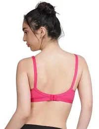 Fashion in the box Women's Hosiery Non-Padded Regular Bra Skin,Pink  Maroon Colour (Pack of 3)-thumb1