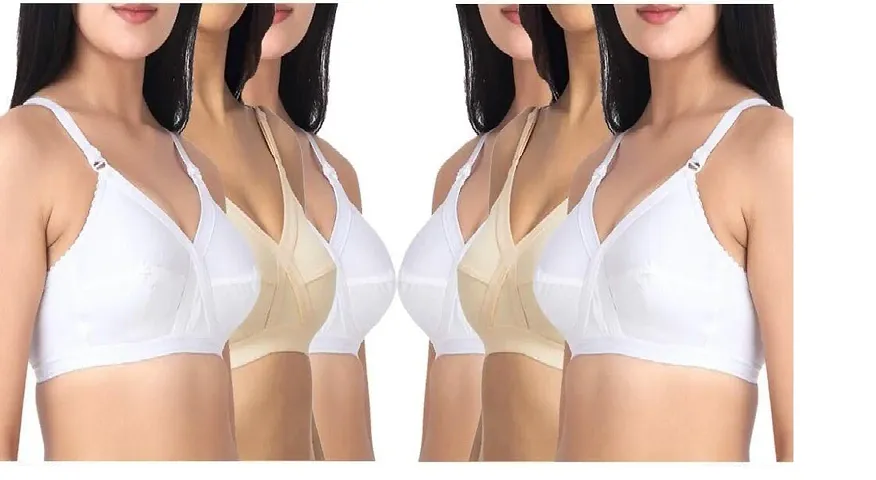 Stylish Blend Solid Bras For Women Pack Of