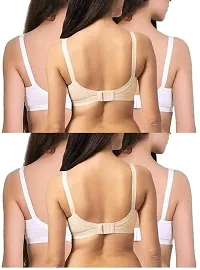 Stylish White Cotton Blend Solid Bras For Women Pack Of 6-thumb1