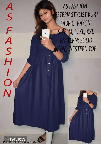 A-Line   Rayon Kurta For Women-thumb0