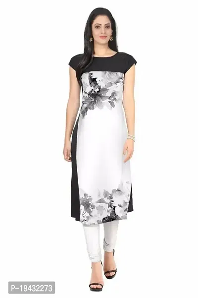 Stylish Crepe Printed Kurtas For Women-thumb0