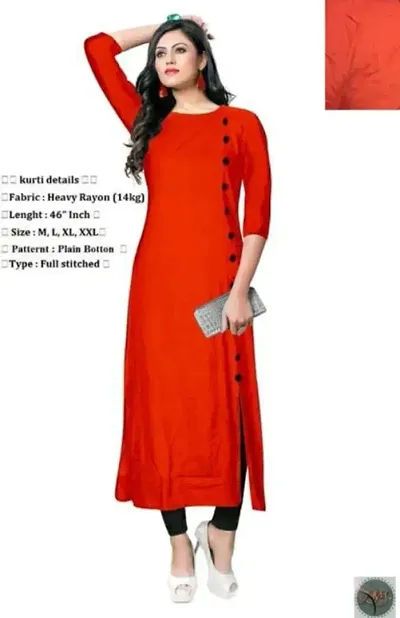 Stylish  Rayon Solid A-Line Kurta