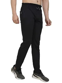 BUKSET Men's Cotton Regular Fit Track Pants | | Regular Fit Solid Trackpants Jogger (Small, Black)-thumb3