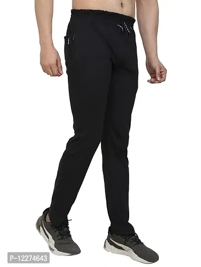 BUKSET Men's Cotton Regular Fit Track Pants | | Regular Fit Solid Trackpants Jogger (Small, Black)-thumb4