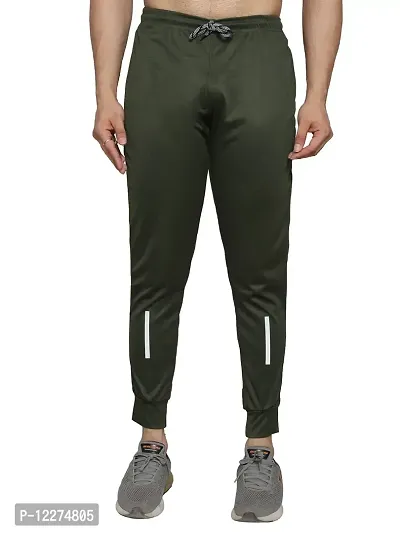 BUKSET Men's Polyester Lycra Regular Fit Track Pants | Regular Fit Solid Trackpants Jogger | Polyester Lycra Lower for Men's and Boys (Large, Green)