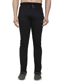 BUKSET Men's Cotton Regular Fit Track Pants | | Regular Fit Solid Trackpants Jogger (Small, Black)-thumb2