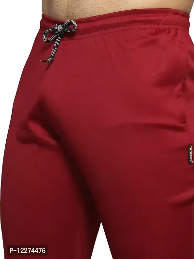 BUKSET Men's Polyester Lycra Regular Fit Track Pants | Regular Fit Solid Trackpants Jogger | Polyester Lycra Lower for Men's and Boys (Large, Red)-thumb5