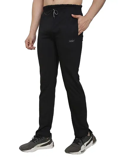 BUKSET Men's Polyester Lycra Regular Fit Track Pants | Regular Fit Solid Trackpants Jogger