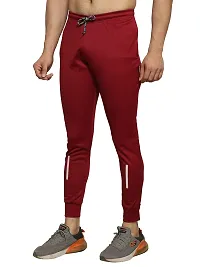 BUKSET Men's Polyester Lycra Regular Fit Track Pants | Regular Fit Solid Trackpants Jogger | Polyester Lycra Lower for Men's and Boys (Large, Red)-thumb3