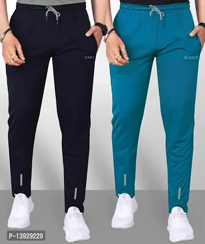 Classic Lycra Solid Track Pant For Men, Pack of 2-thumb0