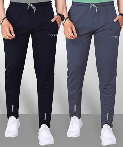 Classic Lycra Solid Track Pant For Men, Pack of 2