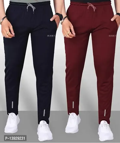 Classic Lycra Solid Track Pant For Men, Pack of 2
