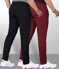 Classic Lycra Solid Track Pant For Men, Pack of 2-thumb1