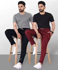 Classic Lycra Solid Track Pant For Men, Pack of 2-thumb2