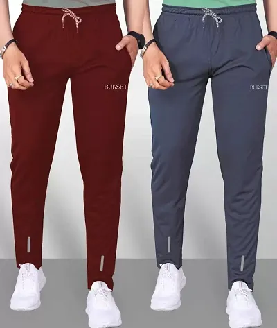 Comfortable Polycotton Regular Track Pants For Men Pack of 2