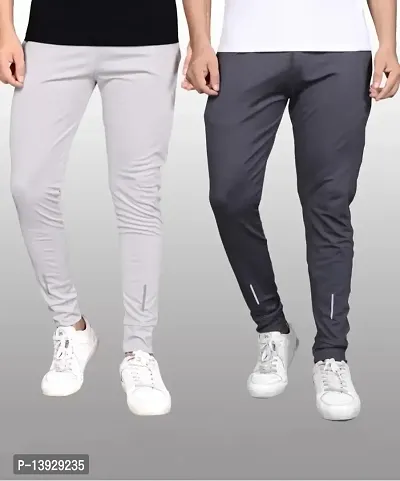 Classic Lycra Solid Track Pant For Men, Pack of 2-thumb0