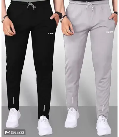 Classic Lycra Solid Track Pant For Men, Pack of 2
