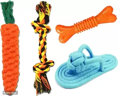 Toys for Puppies Chew Toys Puppy Bone Toy Gums Cleaner Rope Toy 2 Knot Rope Toy Cotton, Rubber Training Aid, Rubber Toy, Chew Toy For Dog-thumb0