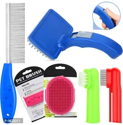 YOUHAVEDEAL Slicker Brushes for Dog, Teeth Cleaning Tool, Adjustable Grooming Hand Glove, Single Side Steel Comb for Dogs and Cats - Color May Vary-thumb0